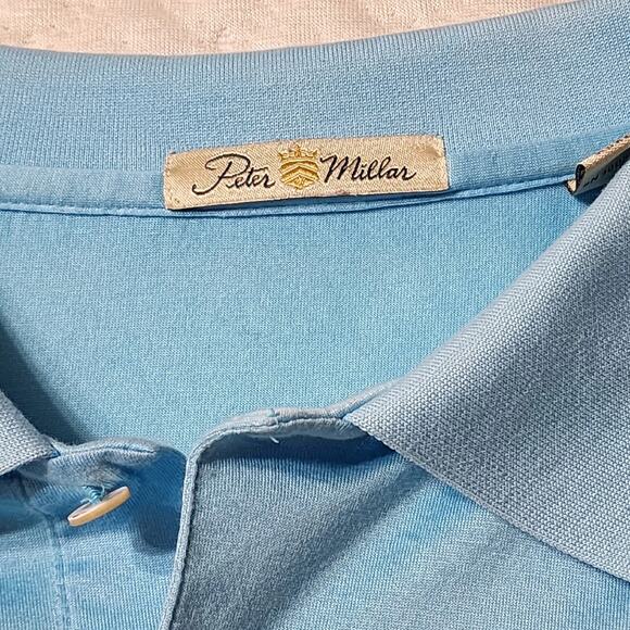 Peter Millar Robin Egg Blue Polo - 100% Double-Mercerized Cotton - Size XL - Picture 5 of 10
